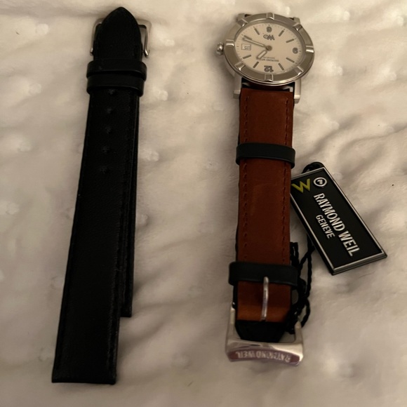NWT Raymond Weil W1 3000/3001 Swiss Ladies Quartz Below $795 Retail w/Brown Band - Picture 9 of 12